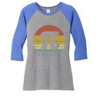 Pi Day 3 14 Retro Vintage Sunset 10 Digits Math Teacher Gift Women's Tri-Blend 3/4-Sleeve Raglan Shirt