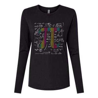 Pi Day 3 14 Pi Symbol With Math Equations Gift For Math Geek Meaningful Gift Womens Cotton Relaxed Long Sleeve T-Shirt