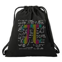 Pi Day 3 14 Pi Symbol With Math Equations Gift For Math Geek Meaningful Gift Drawstring Bag