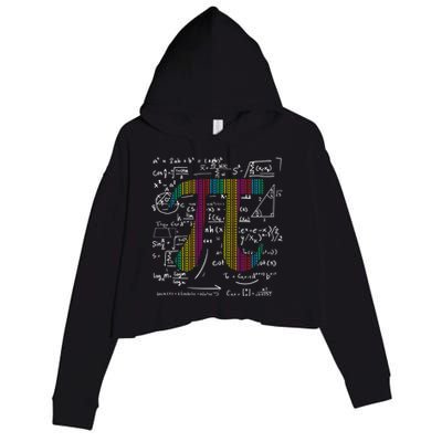 Pi Day 3 14 Pi Symbol With Math Equations Gift For Math Geek Meaningful Gift Crop Fleece Hoodie