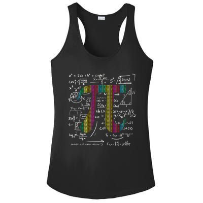 Pi Day 3 14 Pi Symbol With Math Equations Gift For Math Geek Meaningful Gift Ladies PosiCharge Competitor Racerback Tank