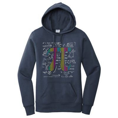 Pi Day 3 14 Pi Symbol With Math Equations Gift For Math Geek Meaningful Gift Women's Pullover Hoodie