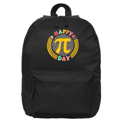 Pi Day 3.14 Pi Digits Happy Spiral Pi Day 16 in Basic Backpack