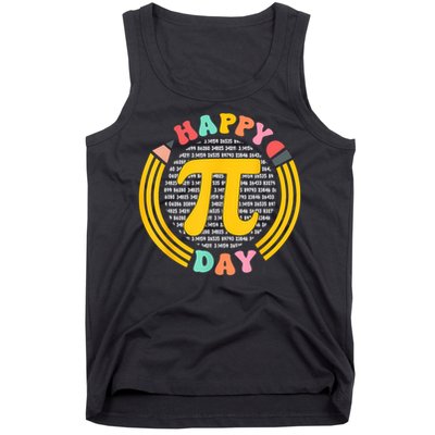 Pi Day 3.14 Pi Digits Happy Spiral Pi Day Tank Top