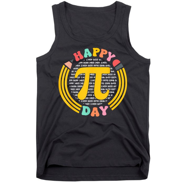 Pi Day 3.14 Pi Digits Happy Spiral Pi Day Tank Top