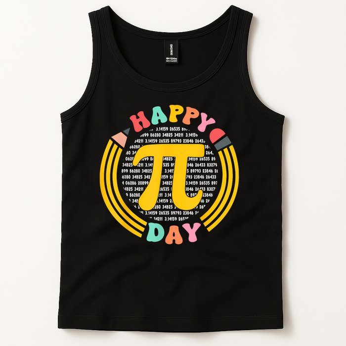 Pi Day 3.14 Pi Digits Happy Spiral Pi Day Tank Top