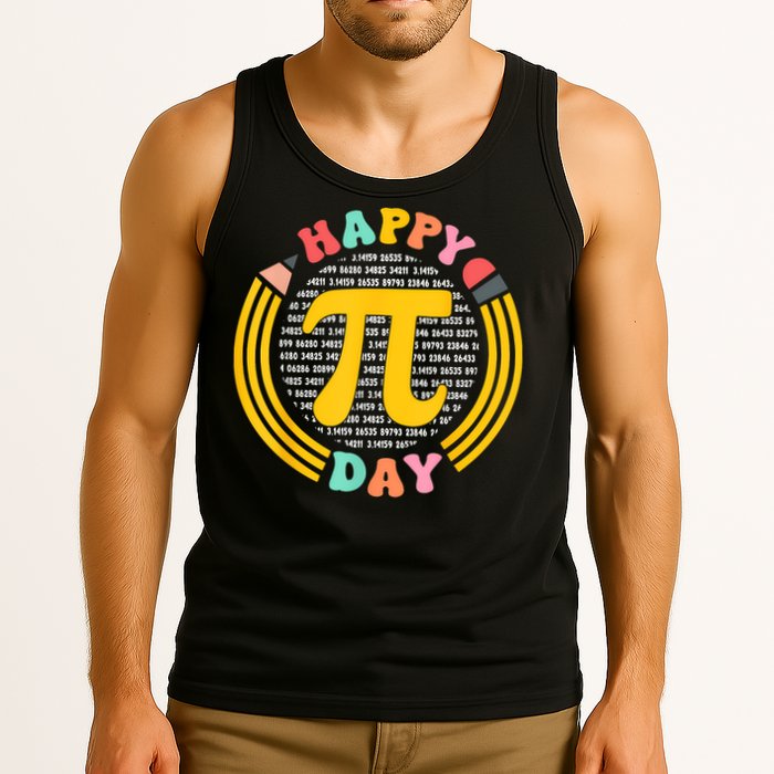 Pi Day 3.14 Pi Digits Happy Spiral Pi Day Tank Top