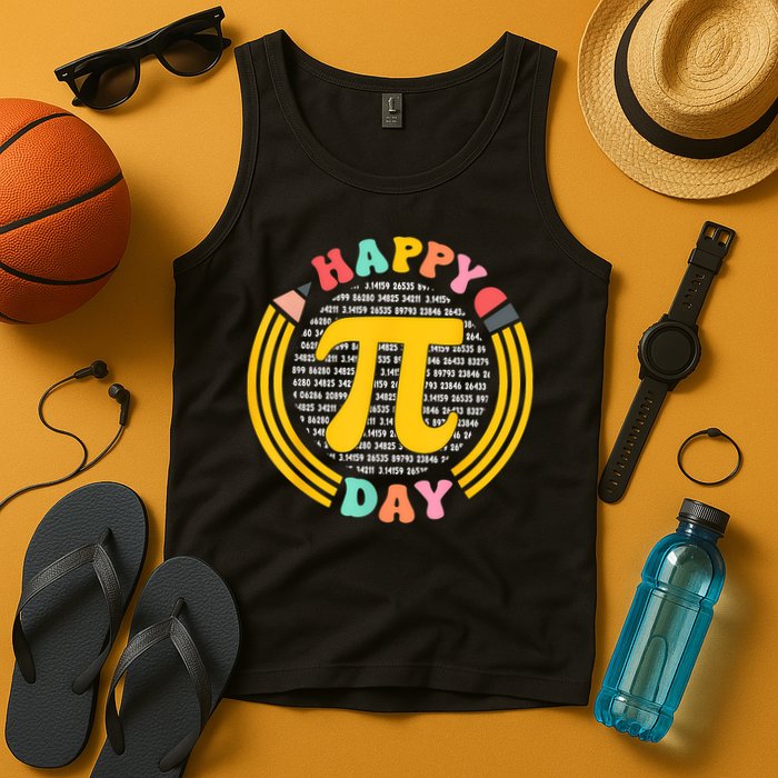 Pi Day 3.14 Pi Digits Happy Spiral Pi Day Tank Top