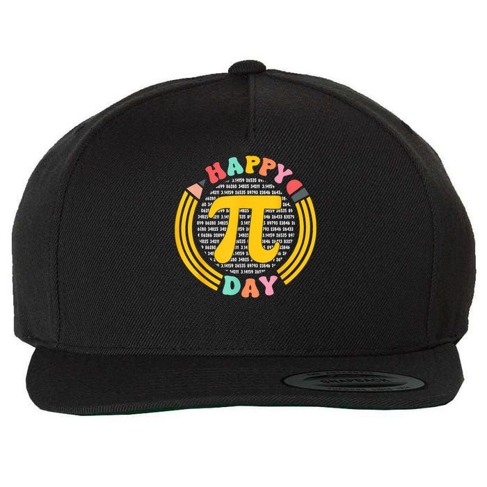 Pi Day 3.14 Pi Digits Happy Spiral Pi Day Wool Snapback Cap