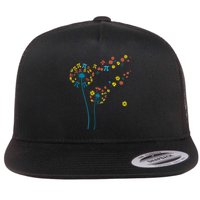 Pi Dandelion 3.14 Pi Day number Math Teacher Science Lovers Flat Bill Trucker Hat