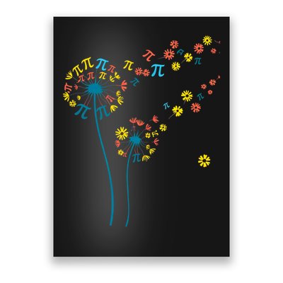 Pi Dandelion 3.14 Pi Day number Math Teacher Science Lovers Poster