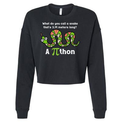 Pi Day 3.14 Pithon Python Math Teachers  Cropped Pullover Crew