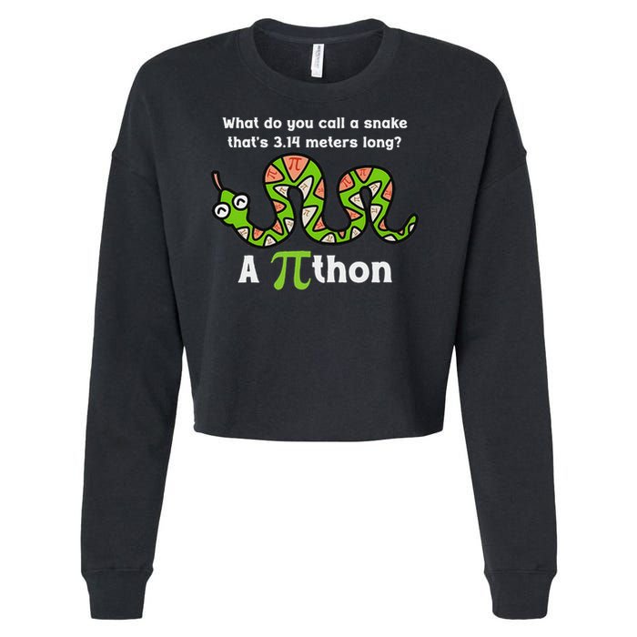 Pi Day 3.14 Pithon Python Math Teachers  Cropped Pullover Crew