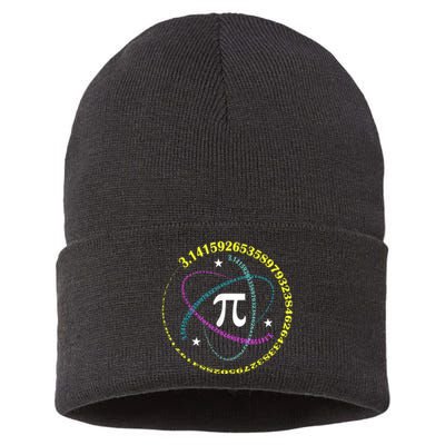 Pi Day 3.14 Pi Day Funny Math Lover Happy Pi Day Sustainable Knit Beanie