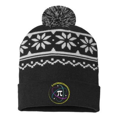 Pi Day 3.14 Pi Day Funny Math Lover Happy Pi Day USA-Made Snowflake Beanie