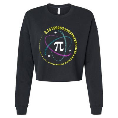 Pi Day 3.14 Pi Day Funny Math Lover Happy Pi Day Cropped Pullover Crew