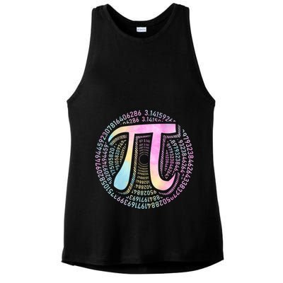 Pi Day 3 14 Spiral Pi Number Symbol Math Science Tie Dye Cool Gift Ladies PosiCharge Tri-Blend Wicking Tank