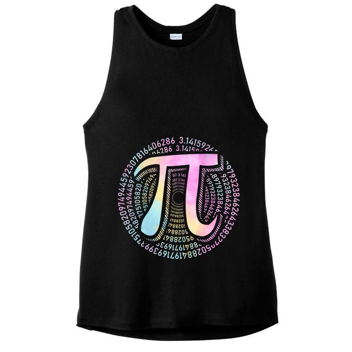 Pi Day 3 14 Spiral Pi Number Symbol Math Science Tie Dye Cool Gift Ladies PosiCharge Tri-Blend Wicking Tank