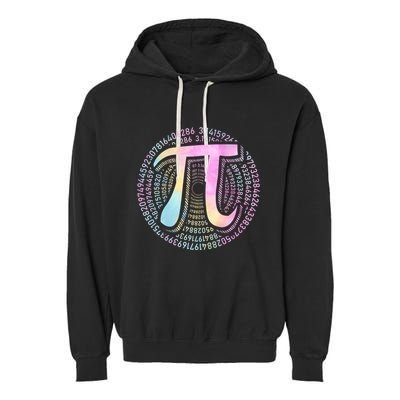 Pi Day 3 14 Spiral Pi Number Symbol Math Science Tie Dye Cool Gift Garment-Dyed Fleece Hoodie