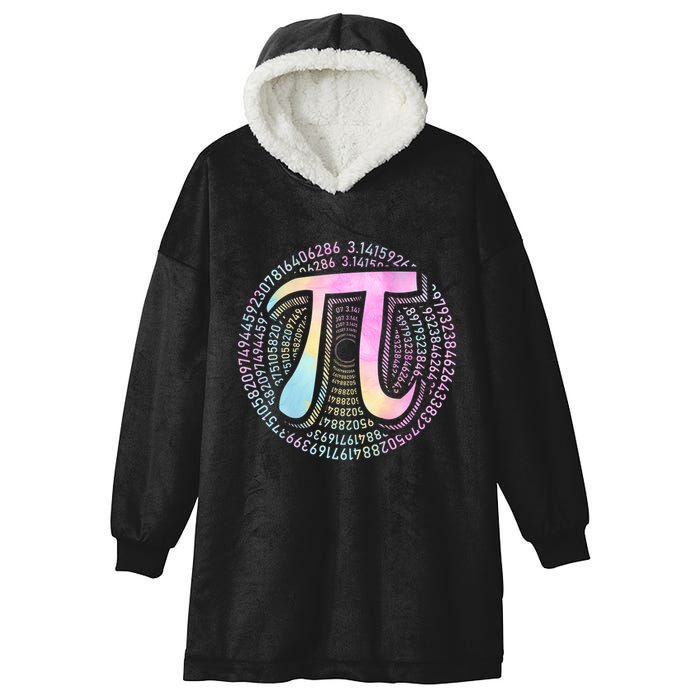 Pi Day 3 14 Spiral Pi Number Symbol Math Science Tie Dye Cool Gift Hooded Wearable Blanket
