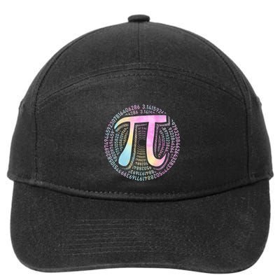 Pi Day 3 14 Spiral Pi Number Symbol Math Science Tie Dye Cool Gift 7-Panel Snapback Hat