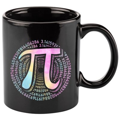Pi Day 3 14 Spiral Pi Number Symbol Math Science Tie Dye Cool Gift 11oz C Handle Ceramic Mug