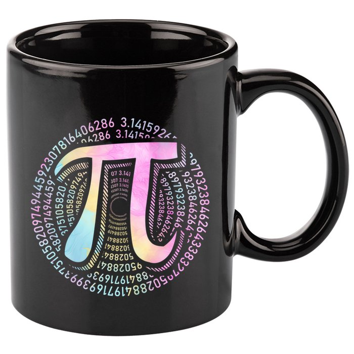 Pi Day 3 14 Spiral Pi Number Symbol Math Science Tie Dye Cool Gift 11oz C Handle Ceramic Mug