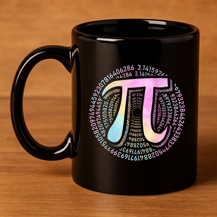 Pi Day 3 14 Spiral Pi Number Symbol Math Science Tie Dye Cool Gift 11oz C Handle Ceramic Mug