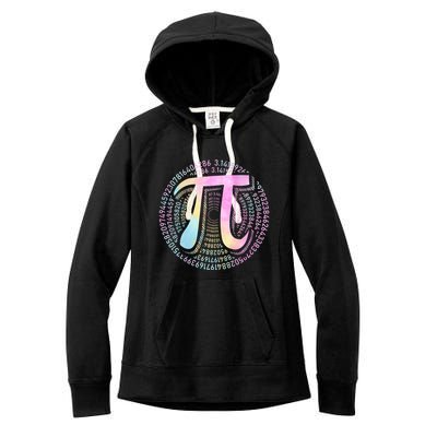 Pi Day 3 14 Spiral Pi Number Symbol Math Science Tie Dye Cool Gift Women's Fleece Hoodie