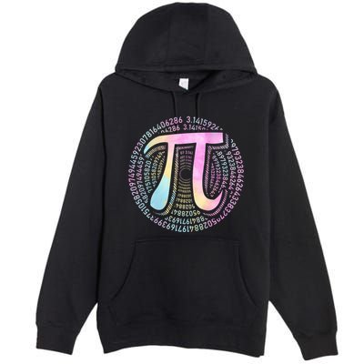 Pi Day 3 14 Spiral Pi Number Symbol Math Science Tie Dye Cool Gift Premium Pullover Hoodie