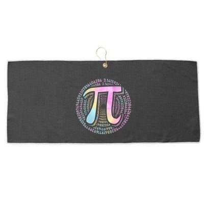 Pi Day 3 14 Spiral Pi Number Symbol Math Science Tie Dye Cool Gift Large Microfiber Waffle Golf Towel