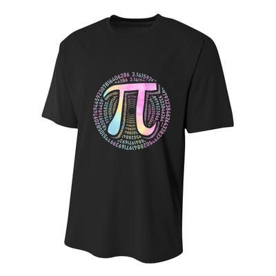 Pi Day 3 14 Spiral Pi Number Symbol Math Science Tie Dye Cool Gift Youth Performance Sprint T-Shirt