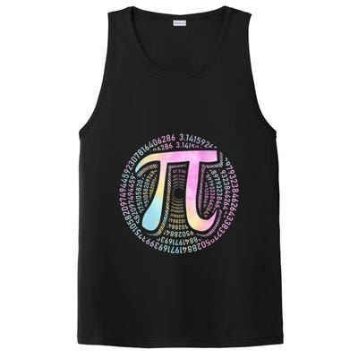Pi Day 3 14 Spiral Pi Number Symbol Math Science Tie Dye Cool Gift PosiCharge Competitor Tank