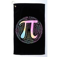 Pi Day 3 14 Spiral Pi Number Symbol Math Science Tie Dye Cool Gift Golf Towel