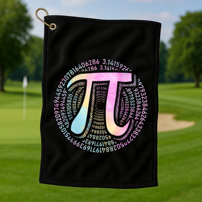 Pi Day 3 14 Spiral Pi Number Symbol Math Science Tie Dye Cool Gift Golf Towel