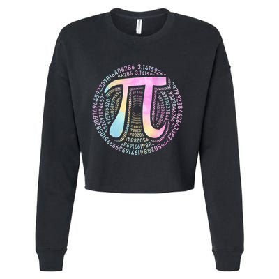 Pi Day 3 14 Spiral Pi Number Symbol Math Science Tie Dye Cool Gift Cropped Pullover Crew