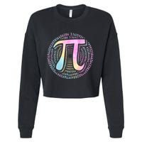 Pi Day 3 14 Spiral Pi Number Symbol Math Science Tie Dye Cool Gift Cropped Pullover Crew