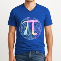 Pi Day 3 14 Spiral Pi Number Symbol Math Science Tie Dye Cool Gift V-Neck T-Shirt