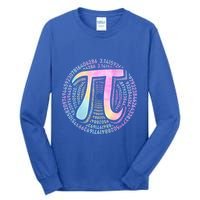 Pi Day 3 14 Spiral Pi Number Symbol Math Science Tie Dye Cool Gift Tall Long Sleeve T-Shirt