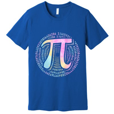 Pi Day 3 14 Spiral Pi Number Symbol Math Science Tie Dye Cool Gift Premium T-Shirt