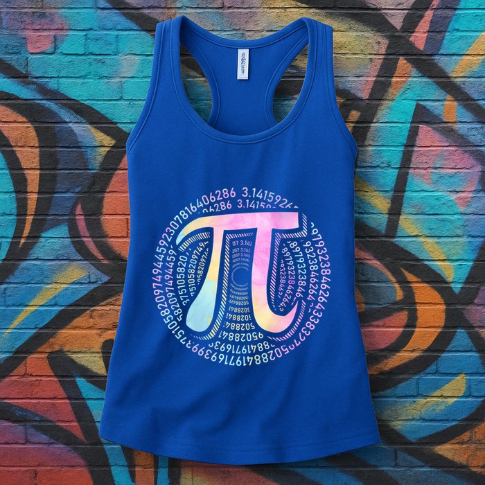 Pi Day 3 14 Spiral Pi Number Symbol Math Science Tie Dye Cool Gift Womens Tank Top