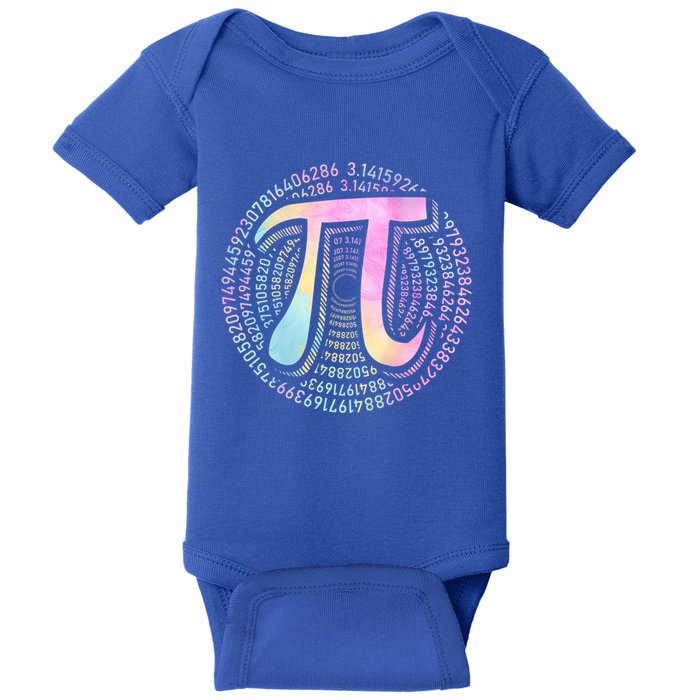 Pi Day 3 14 Spiral Pi Number Symbol Math Science Tie Dye Cool Gift Baby Bodysuit
