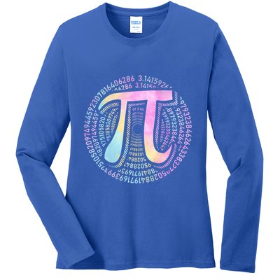 Pi Day 3 14 Spiral Pi Number Symbol Math Science Tie Dye Cool Gift Ladies Long Sleeve Shirt