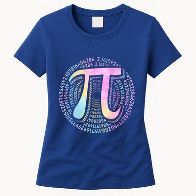 Pi Day 3 14 Spiral Pi Number Symbol Math Science Tie Dye Cool Gift Womens T-Shirt