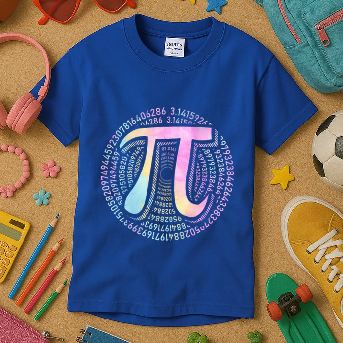 Pi Day 3 14 Spiral Pi Number Symbol Math Science Tie Dye Cool Gift Kids T-Shirt