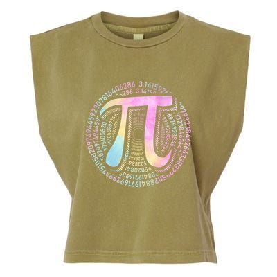 Pi Day 3 14 Spiral Pi Number Symbol Math Science Tie Dye Cool Gift Garment-Dyed Women's Muscle Tee