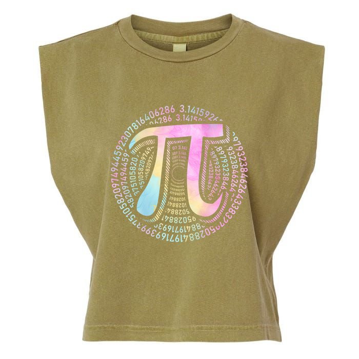 Pi Day 3 14 Spiral Pi Number Symbol Math Science Tie Dye Cool Gift Garment-Dyed Women's Muscle Tee