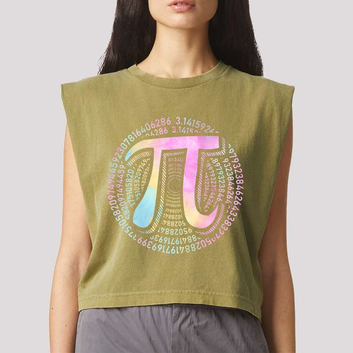 Pi Day 3 14 Spiral Pi Number Symbol Math Science Tie Dye Cool Gift Garment-Dyed Women's Muscle Tee