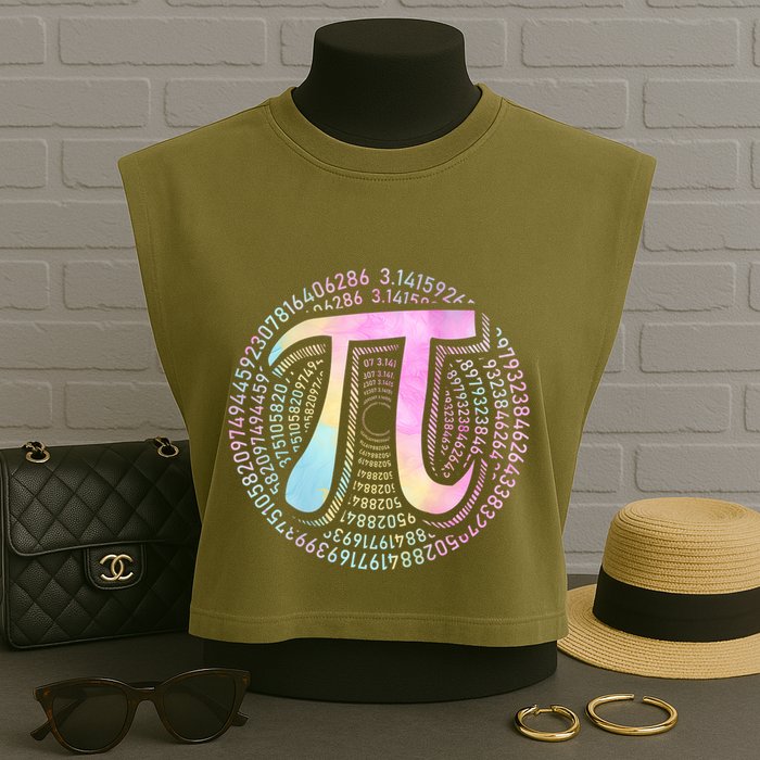 Pi Day 3 14 Spiral Pi Number Symbol Math Science Tie Dye Cool Gift Garment-Dyed Women's Muscle Tee