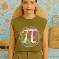 Pi Day 3 14 Spiral Pi Number Symbol Math Science Tie Dye Cool Gift Garment-Dyed Women's Muscle Tee